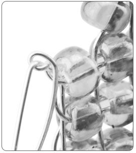 Wires bent down over beads